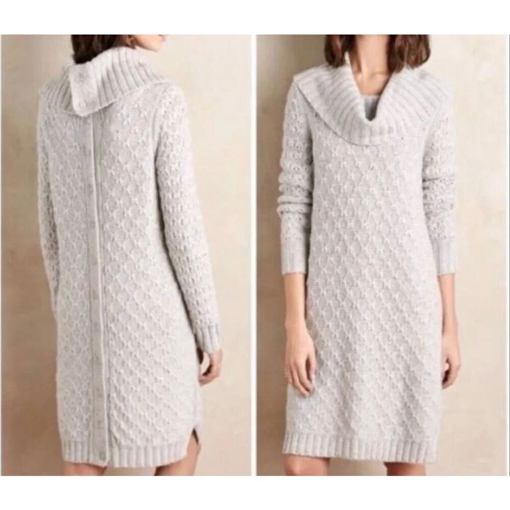Anthropologie Sparrow Cowl Sweater Dress Gray Nwt Size Large Cardigan